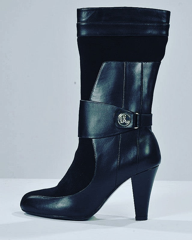 Jean- Mid-calf Boots ( Black)