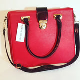 Leather Briefcase Handbag ( Red/Wine)