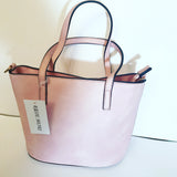 Leather Mini Tote Handbag ( Pink)