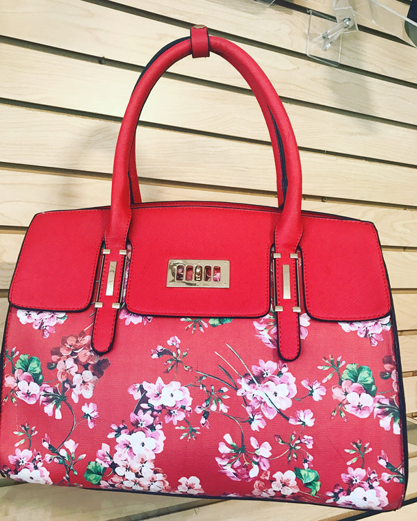 Satchel Leather Handbag ( Red)