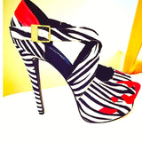 Rosie Mears Darling Nikki- Sandal Platform Zebra Print