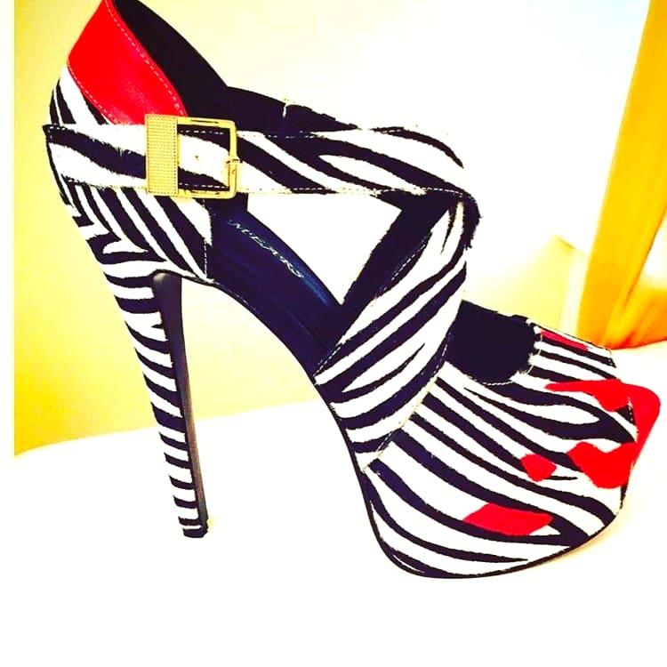 Rosie Mears Darling Nikki- Sandal Platform Zebra Print