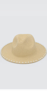 Beaded Straw Hat ( Ivory)
