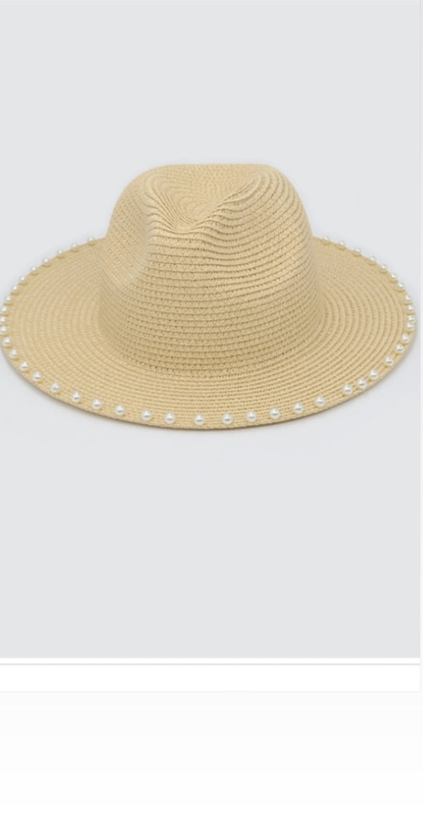 Beaded Straw Hat ( Ivory)