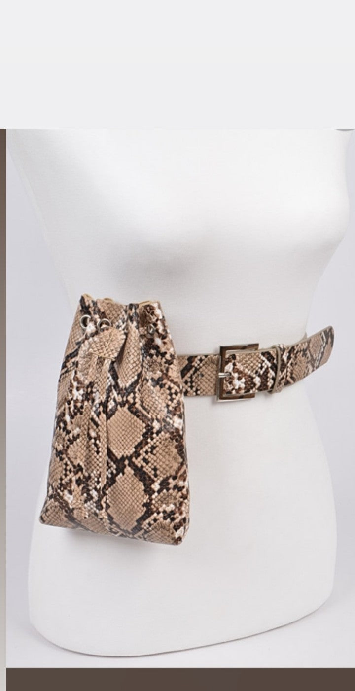Snake Skin - Faux Leather Fanny Pack
