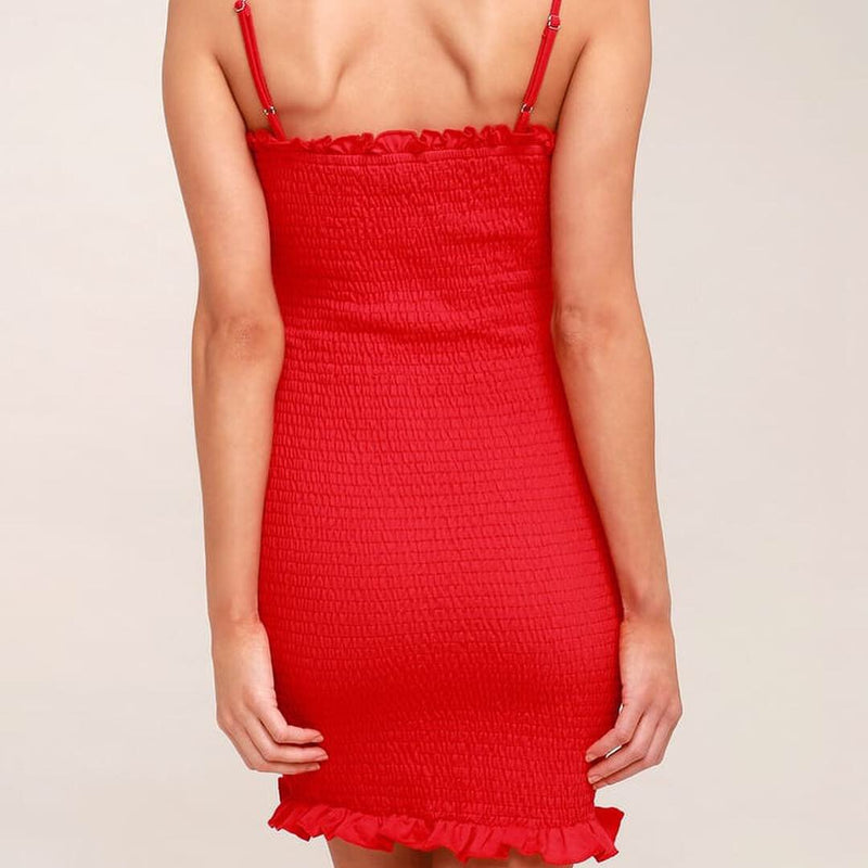 Sexy Red Bodycon Mini Dress