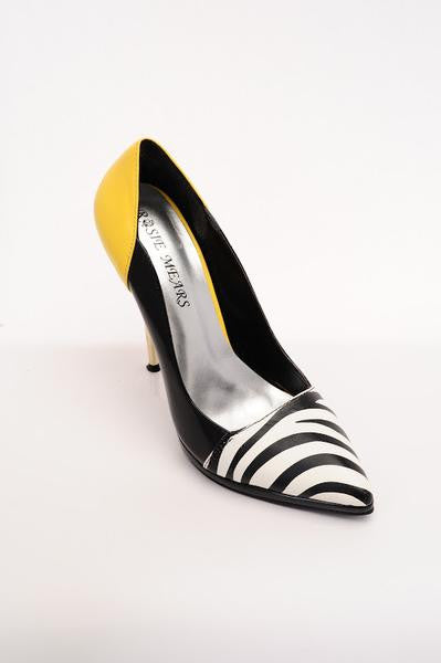 Rosie Mears Taylor-Zebra Print Stiletto ( Yellow)